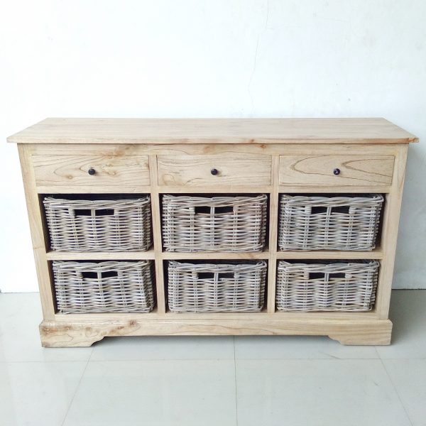 Buffet w/ 6 Rattan Baskets (IP17)
