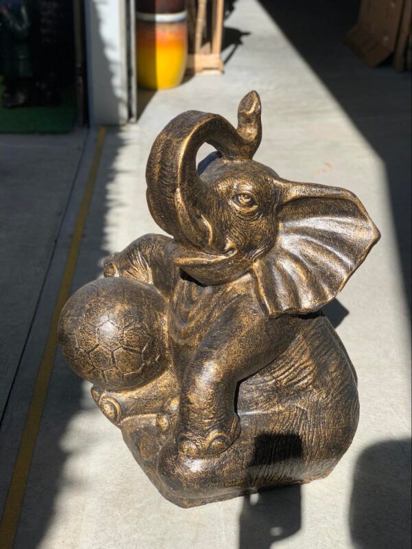 Statue Elephant Holding Ball - Image 4