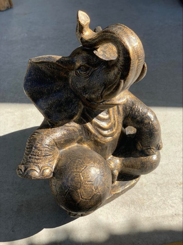 Statue Elephant Holding Ball - Image 3