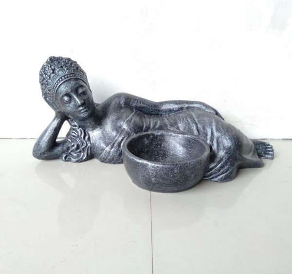 Statue Balinese Lady Sleeping w/ Bowl (SLBG)