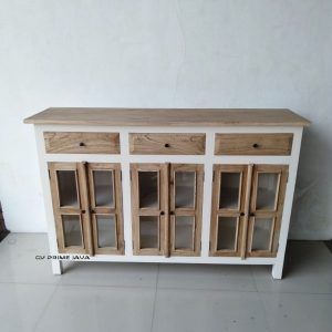 Glass Buffet 3 Drawers 6 Doors 150cm (GN006)
