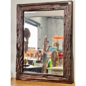 Teak Solid Frame Mirror 100x75cm