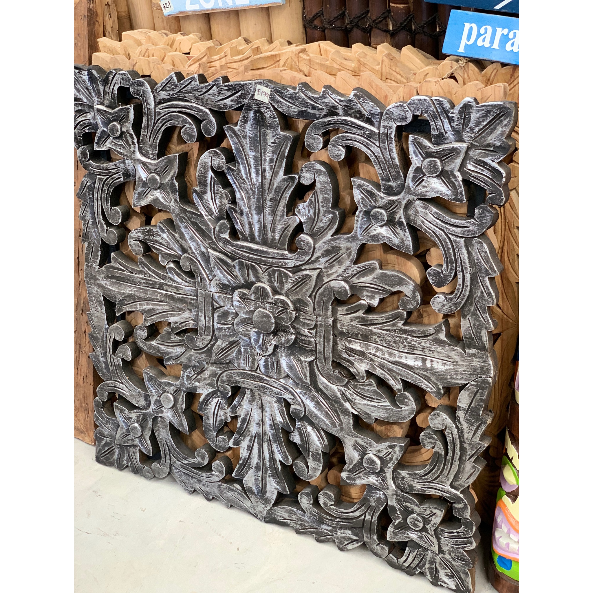 Wood Carved Wall Hanging 1mx1m