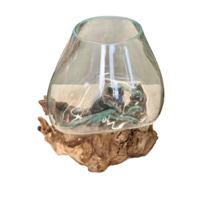 Clear Glass on Wood 30-35cm high