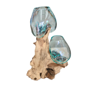 Double Clear Glass on Wood 45-50cm high