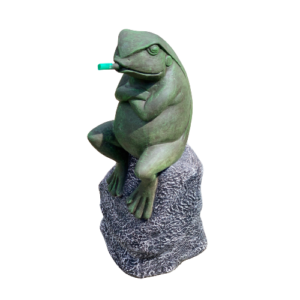 Frog Sitting on Stone Water Feature (SB353)