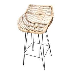 Rattan Barstool w/ Back (HR02)