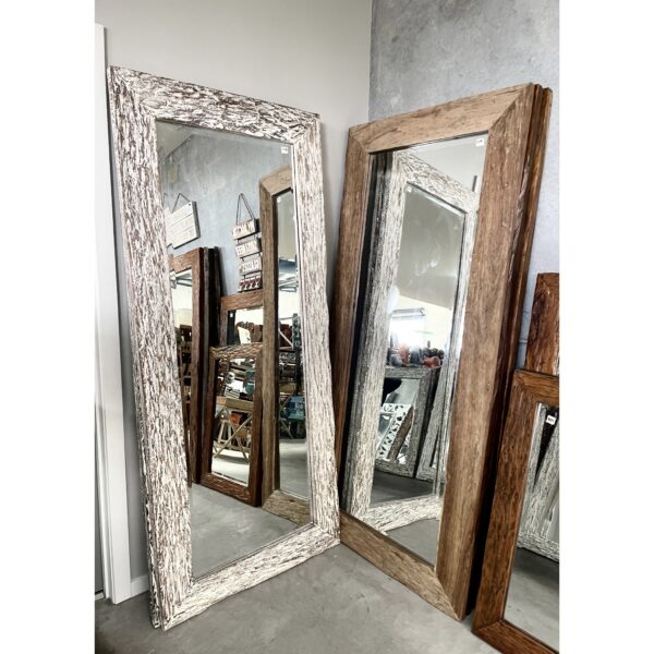 Teak Framed Mirror 200cm H x 90cm W - Image 2