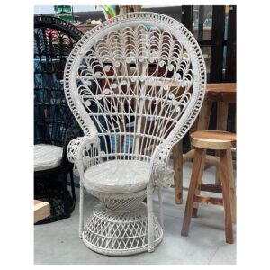 Peacock Chair Painted Black/White (HR04)