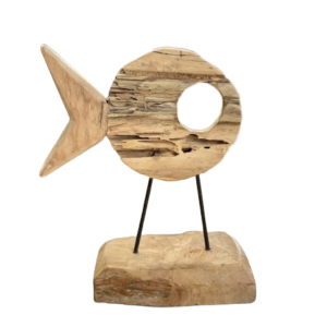 Driftwood Round Fish Stand (YN190)