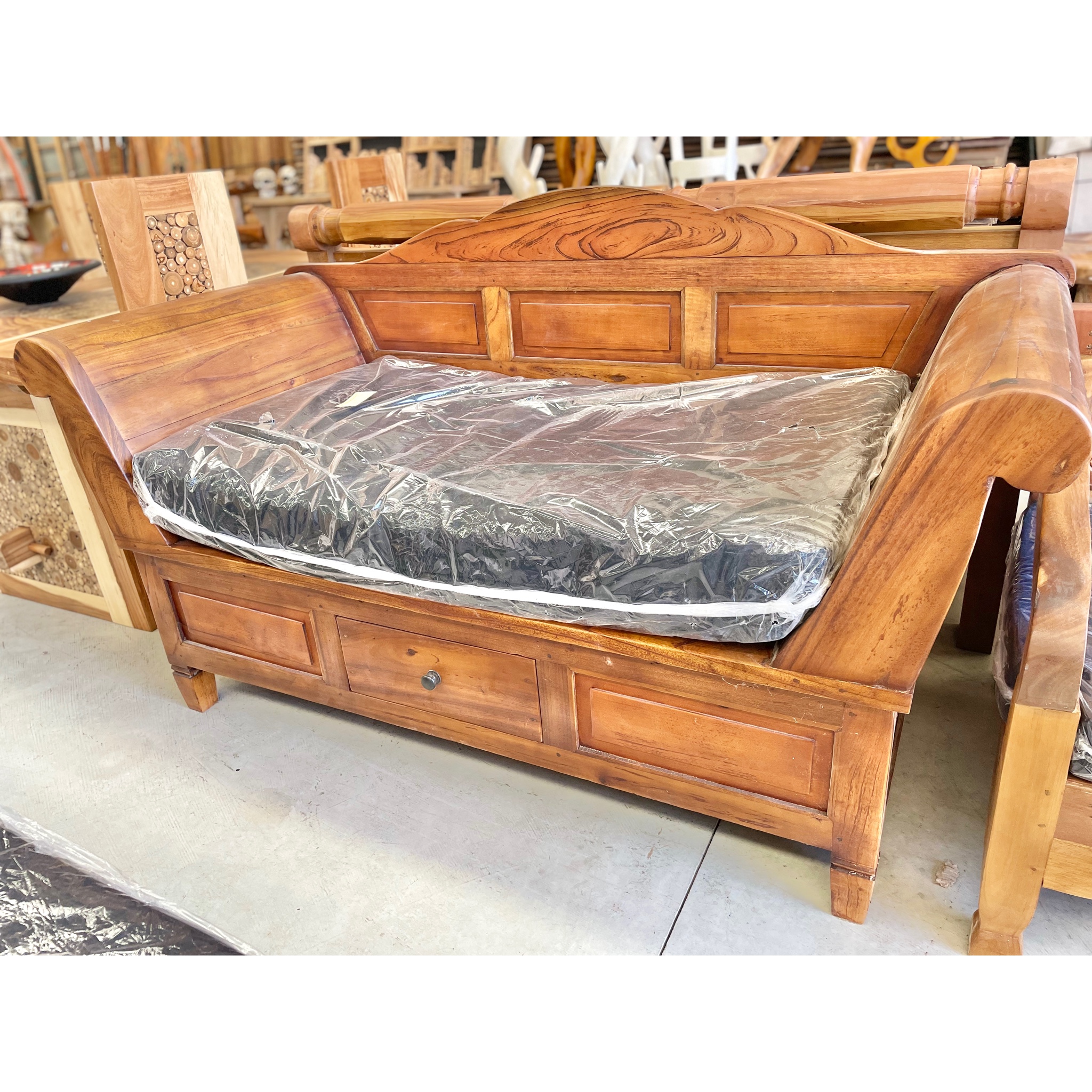 Daybed Natural 1 Drawers (DAY/PBU46) Brisbane Queensland L&H Java